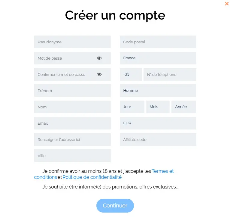 Registration process YOLO247 CASINO